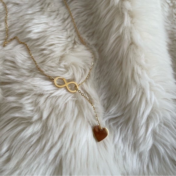 Forever Heart Stainless Steel Necklace in Gold or Silver - Picture 3 of 5